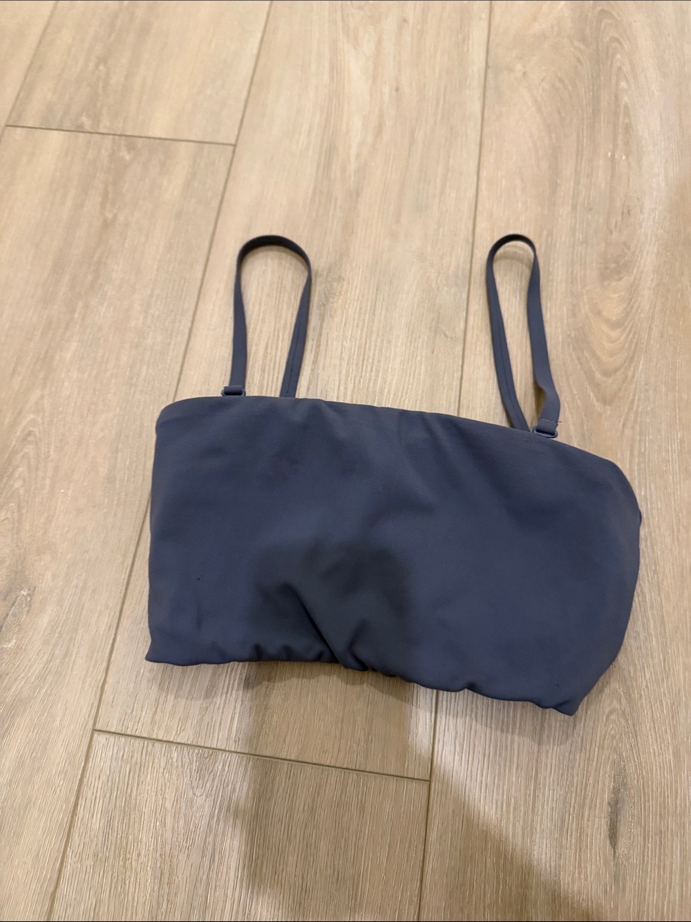 Women's Navy Blue Bandeau sports bra with Straps